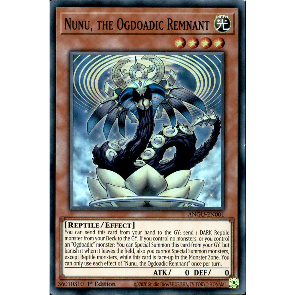 Nunu, the Ogdoadic Remnant ANGU-EN001 Yu-Gi-Oh! Card from the Ancient Guardians Set