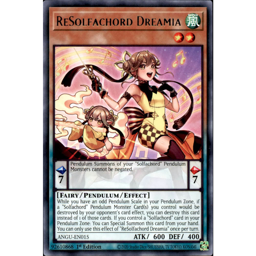 ReSolfachord Dreamia ANGU-EN015 Yu-Gi-Oh! Card from the Ancient Guardians Set