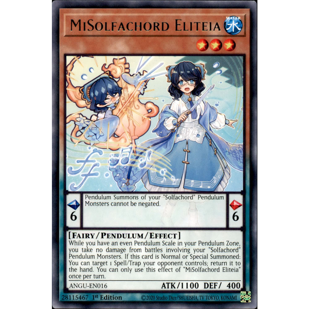 MiSolfachord Eliteia ANGU-EN016 Yu-Gi-Oh! Card from the Ancient Guardians Set