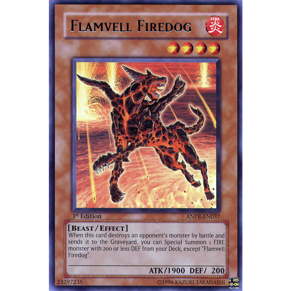 Flamevell Firedog ANPR-EN037 Yu-Gi-Oh! Card from the Ancient Prophecy Set