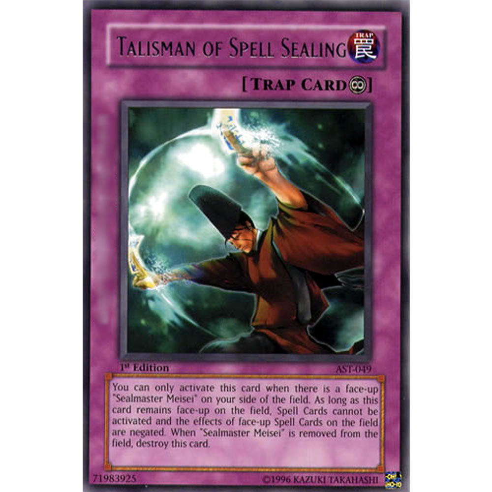 Talisman of Spell Sealing AST-049 Yu-Gi-Oh! Card from the Ancient Sanctuary Set