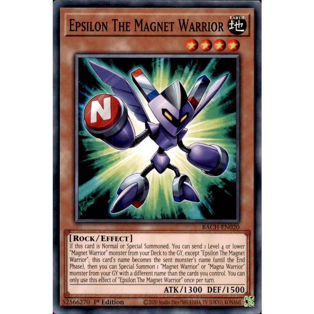 Epsilon The Magnet Warrior BACH-EN020 Yu-Gi-Oh! Card from the Battle of Chaos Set