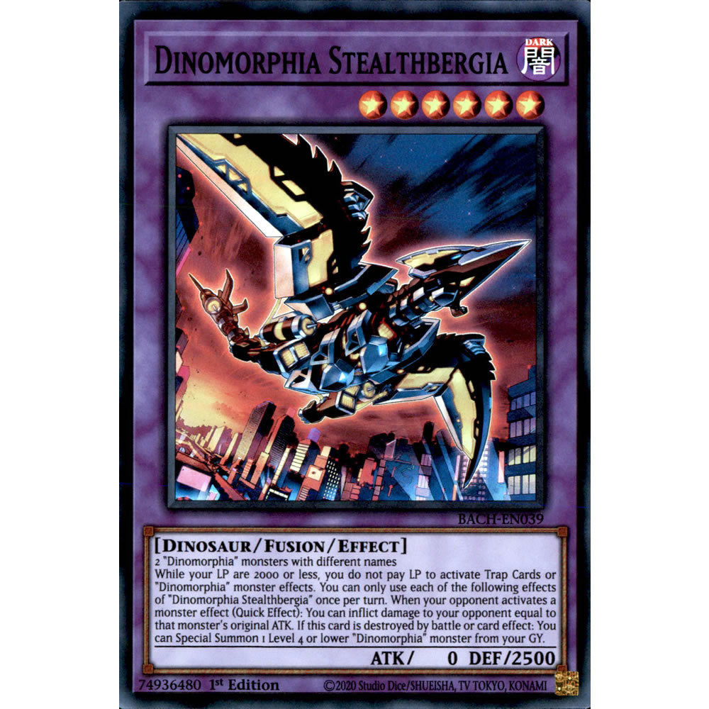 Dinomorphia Stealthbergia BACH-EN039 Yu-Gi-Oh! Card from the Battle of Chaos Set