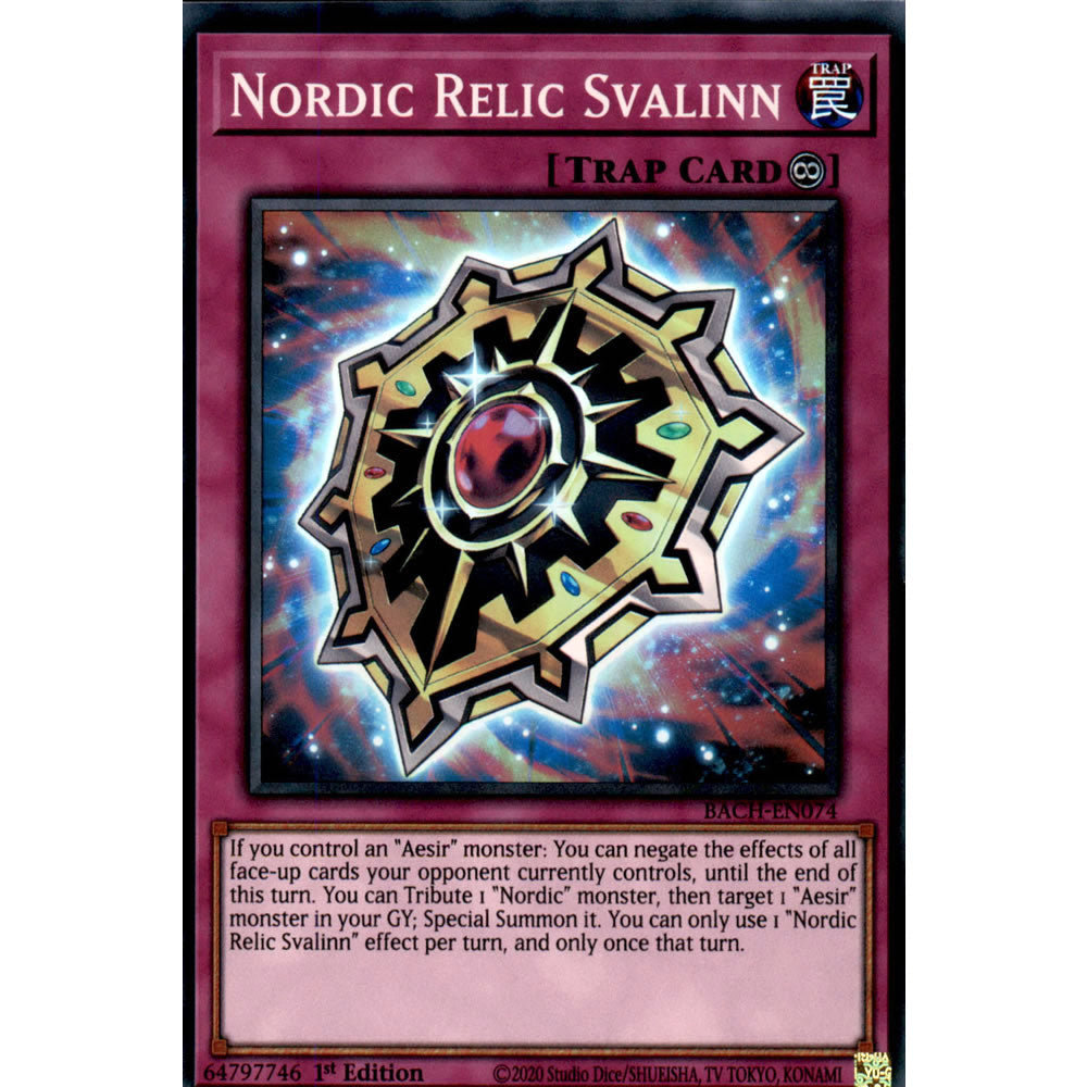 Nordic Relic Svalinn BACH-EN074 Yu-Gi-Oh! Card from the Battle of Chaos Set
