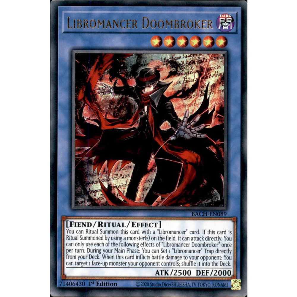 Libromancer Doombroker BACH-EN089 Yu-Gi-Oh! Card from the Battle of Chaos Set