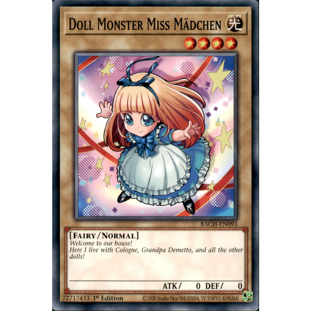 Doll Monster Miss Madchen BACH-EN093 Yu-Gi-Oh! Card from the Battle of Chaos Set