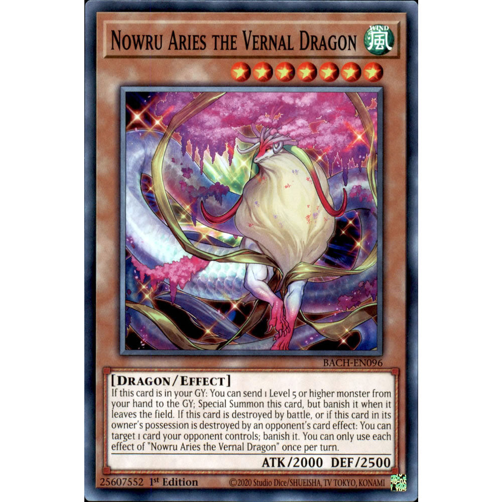 Nowru Aries the Vernal Dragon BACH-EN096 Yu-Gi-Oh! Card from the Battle of Chaos Set