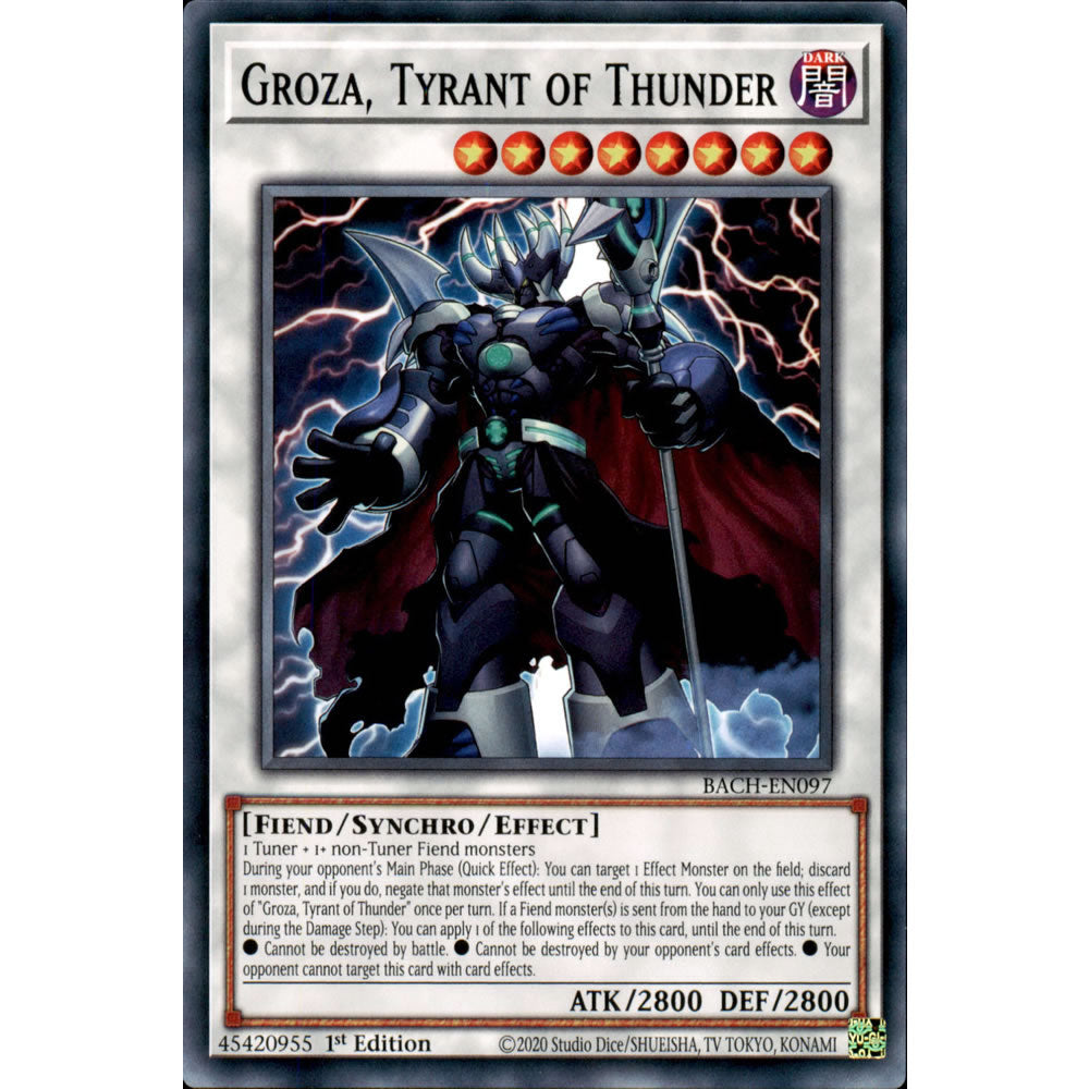 Groza, Tyrant of Thunder BACH-EN097 Yu-Gi-Oh! Card from the Battle of Chaos Set