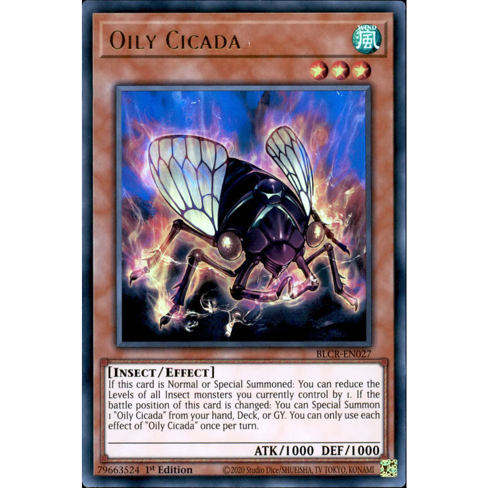 Oily Cicada BLCR-EN027 Yu-Gi-Oh! Card from the Battles of Legend: Crystal Revenge Set