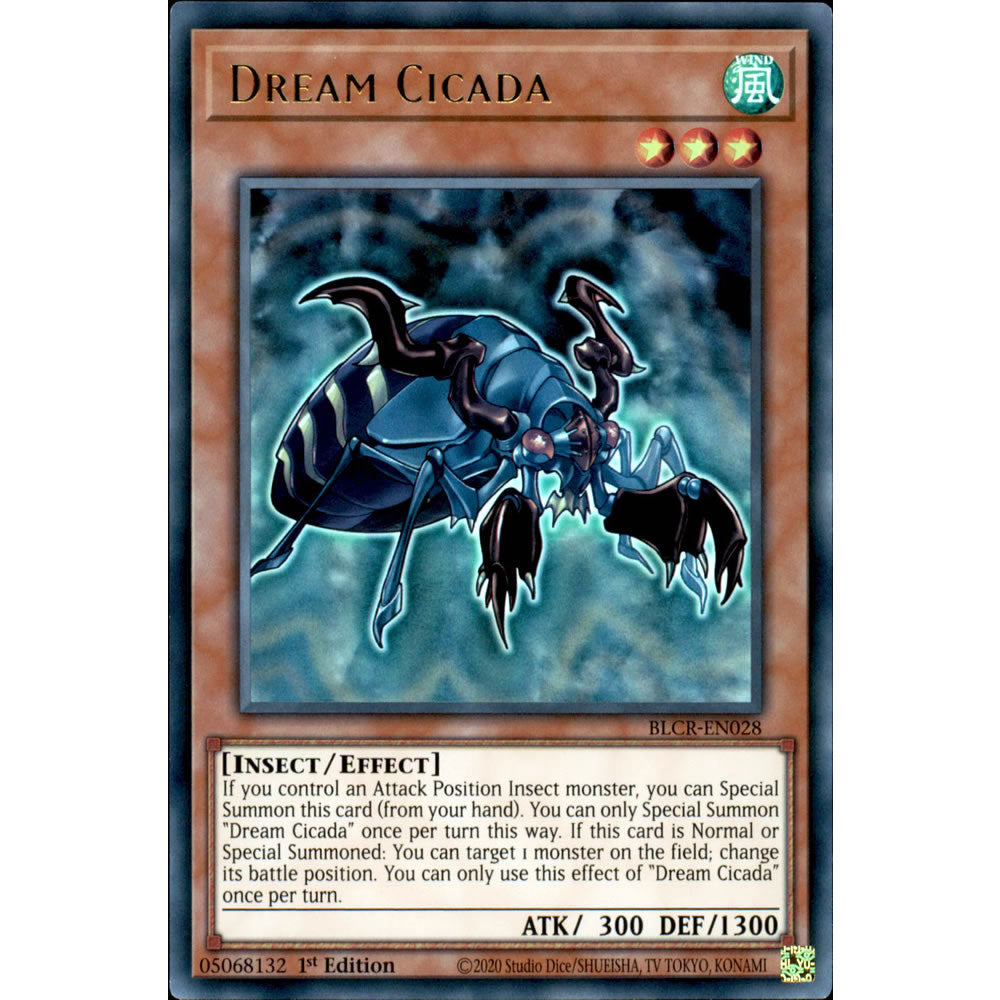 Dream Cicada BLCR-EN028 Yu-Gi-Oh! Card from the Battles of Legend: Crystal Revenge Set