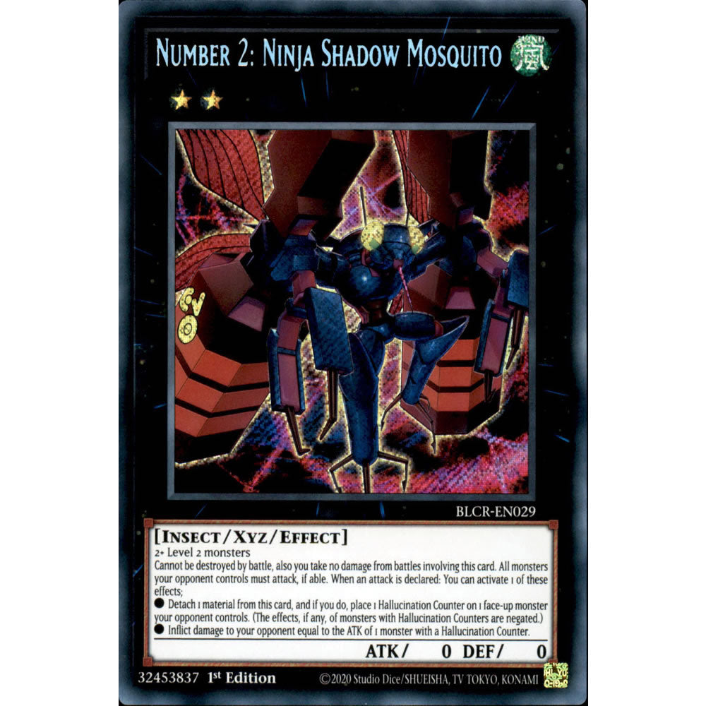 Number 2: Ninja Shadow Mosquito BLCR-EN029 Yu-Gi-Oh! Card from the Battles of Legend: Crystal Revenge Set