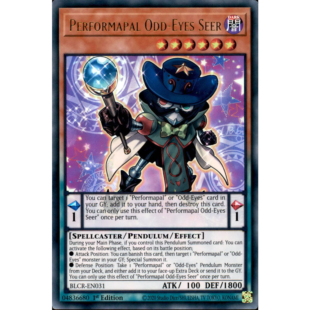 Performapal Odd-Eyes Seer BLCR-EN031 Yu-Gi-Oh! Card from the Battles of Legend: Crystal Revenge Set