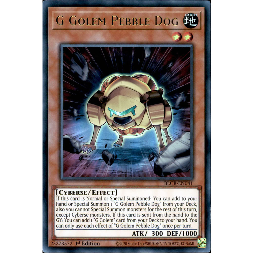 G Golem Pebble Dog BLCR-EN041 Yu-Gi-Oh! Card from the Battles of Legend: Crystal Revenge Set