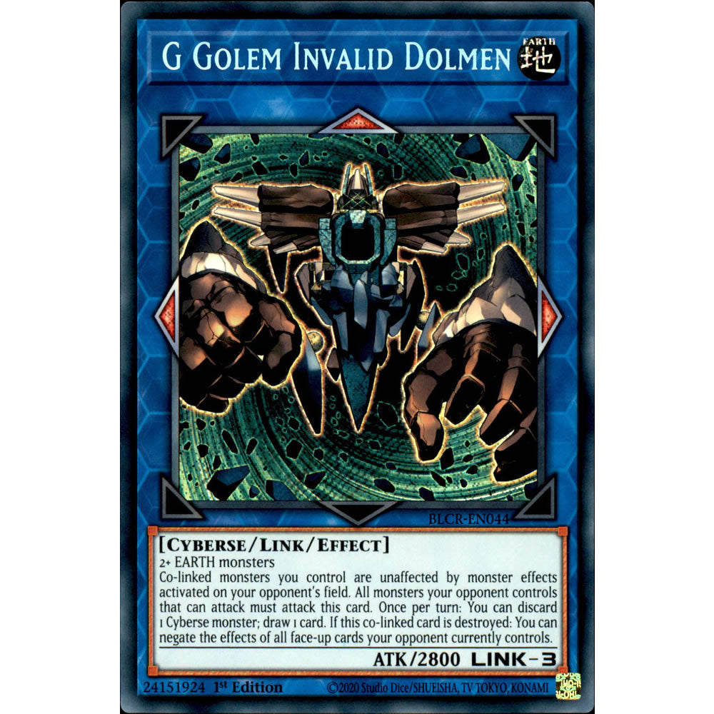 G Golem Invalid Dolmen BLCR-EN044 Yu-Gi-Oh! Card from the Battles of Legend: Crystal Revenge Set