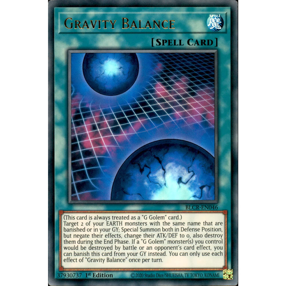 Gravity Balance BLCR-EN046 Yu-Gi-Oh! Card from the Battles of Legend: Crystal Revenge Set