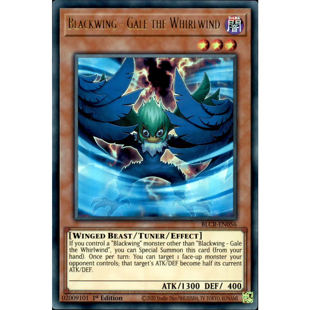Blackwing - Gale the Whirlwind BLCR-EN056 Yu-Gi-Oh! Card from the Battles of Legend: Crystal Revenge Set