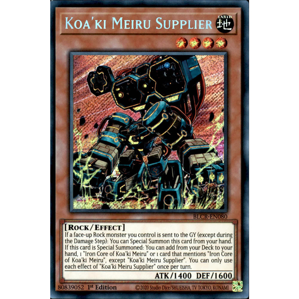Koa'ki Meiru Supplier BLCR-EN080 Yu-Gi-Oh! Card from the Battles of Legend: Crystal Revenge Set