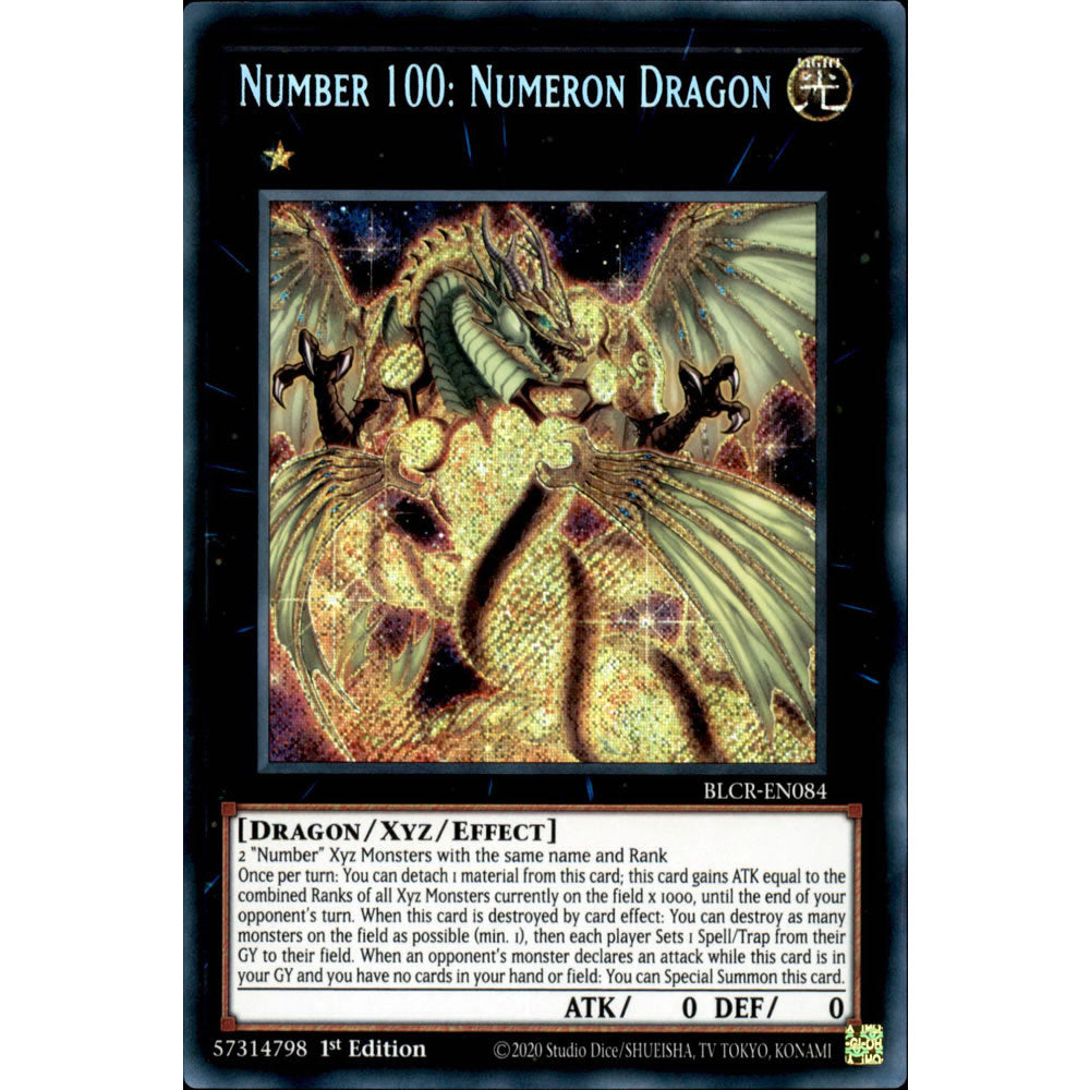 Number 100: Numeron Dragon BLCR-EN084 Yu-Gi-Oh! Card from the Battles of Legend: Crystal Revenge Set