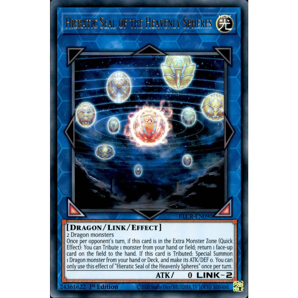 Hieratic Seal of the Heavenly Spheres BLCR-EN090 Yu-Gi-Oh! Card from the Battles of Legend: Crystal Revenge Set