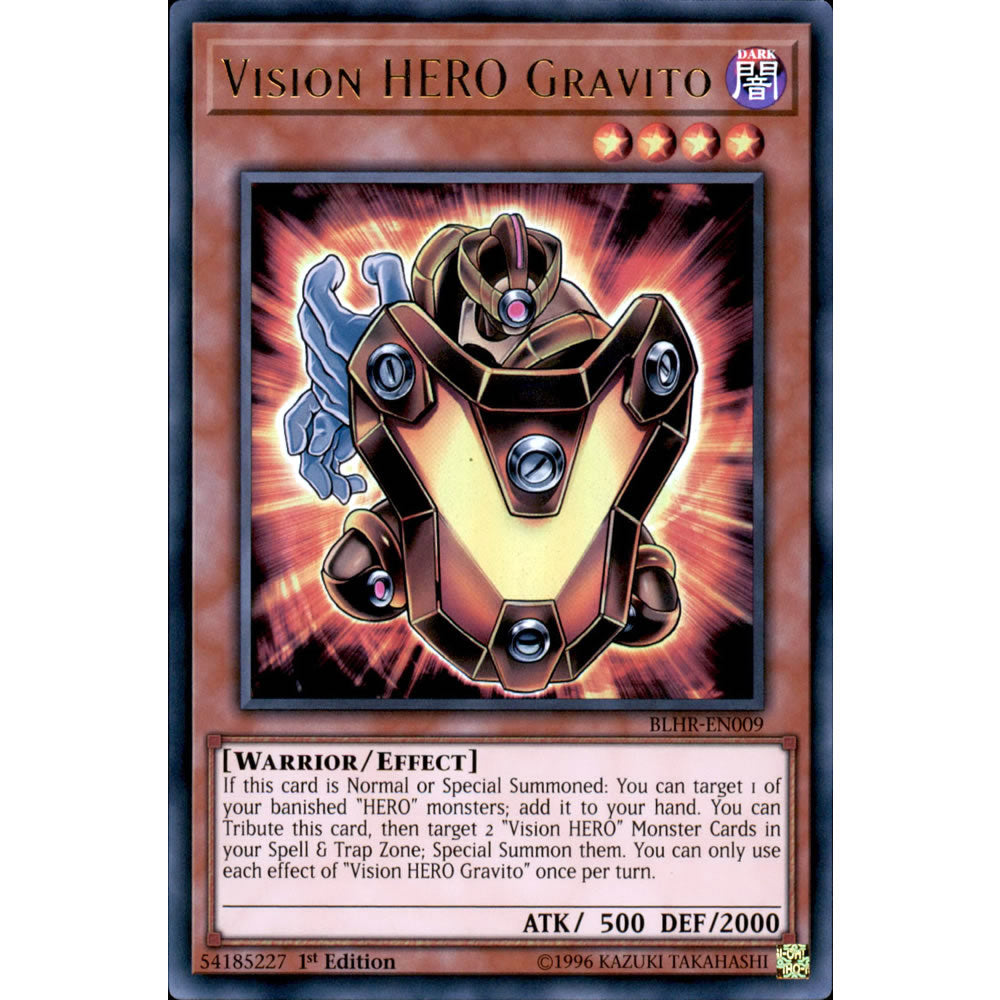 Vision HERO Gravito BLHR-EN009 Yu-Gi-Oh! Card from the Battles of Legend: Hero's Revenge Set