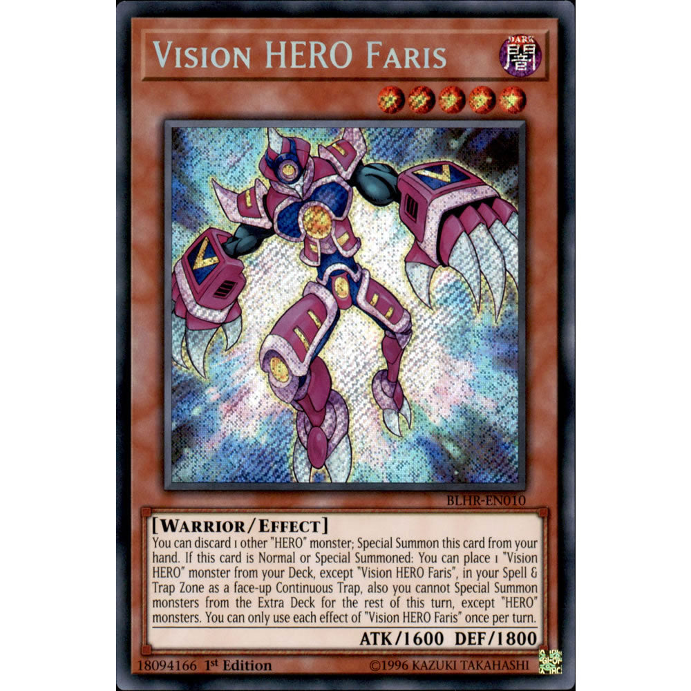 Vision HERO Faris BLHR-EN010 Yu-Gi-Oh! Card from the Battles of Legend: Hero's Revenge Set