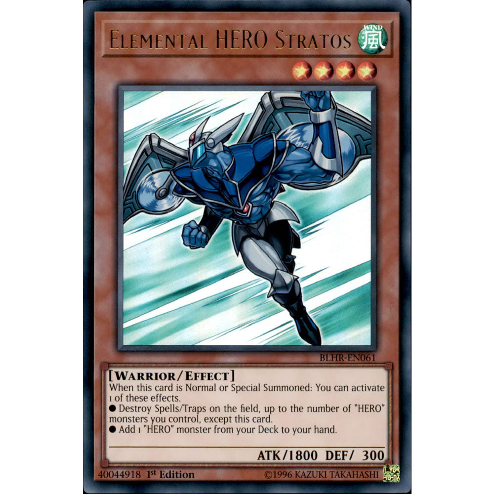 Elemental HERO Stratos BLHR-EN061 Yu-Gi-Oh! Card from the Battles of Legend: Hero's Revenge Set