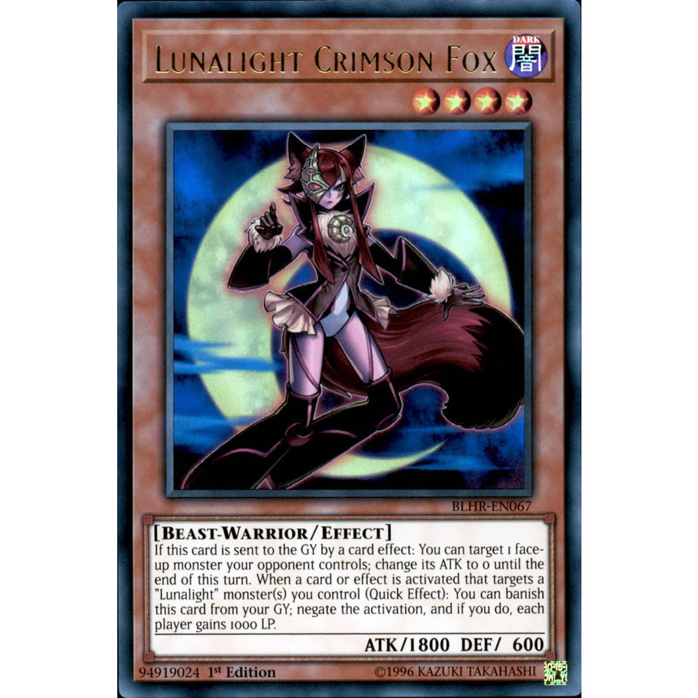 Lunalight Crimson Fox BLHR-EN067 Yu-Gi-Oh! Card from the Battles of Legend: Hero's Revenge Set