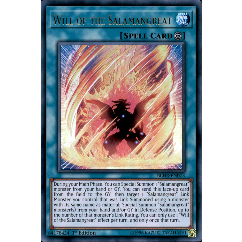 Will of the Salamangreat BLHR-EN073 Yu-Gi-Oh! Card from the Battles of Legend: Hero's Revenge Set