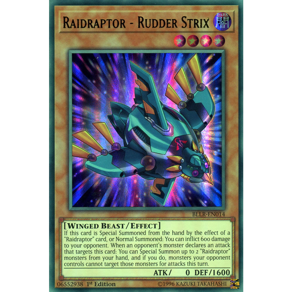 Raidraptor - Rudder Strix  BLLR-EN014 Yu-Gi-Oh! Card from the Battles of Legend: Light's Revenge Set