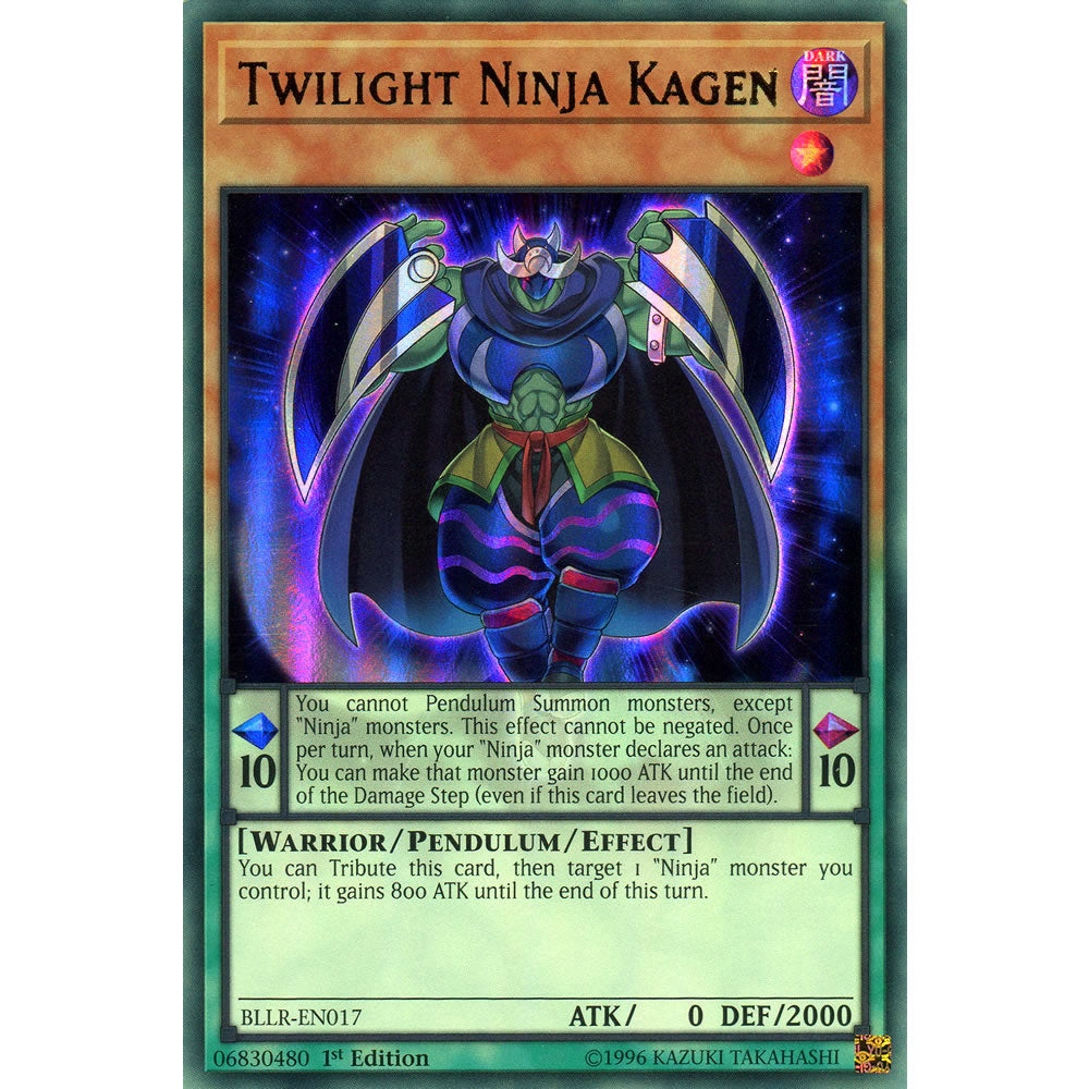 Twilight Ninja Kagen  BLLR-EN017 Yu-Gi-Oh! Card from the Battles of Legend: Light's Revenge Set