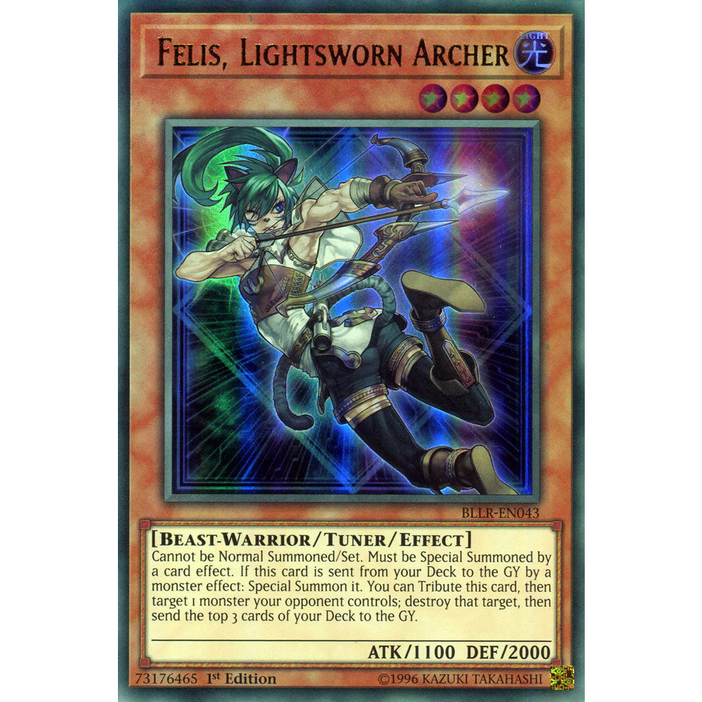 Felis, Lightsworn Archer  BLLR-EN043 Yu-Gi-Oh! Card from the Battles of Legend: Light's Revenge Set