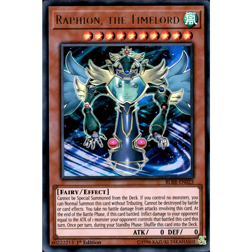 Raphion, the Timelord BLRR-EN023 Yu-Gi-Oh! Card from the Battles of Legend: Relentless Revenge Set