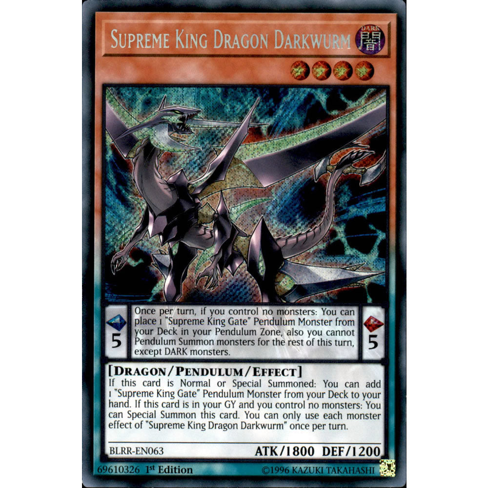 Supreme King Dragon Darkwurm BLRR-EN063 Yu-Gi-Oh! Card from the Battles of Legend: Relentless Revenge Set