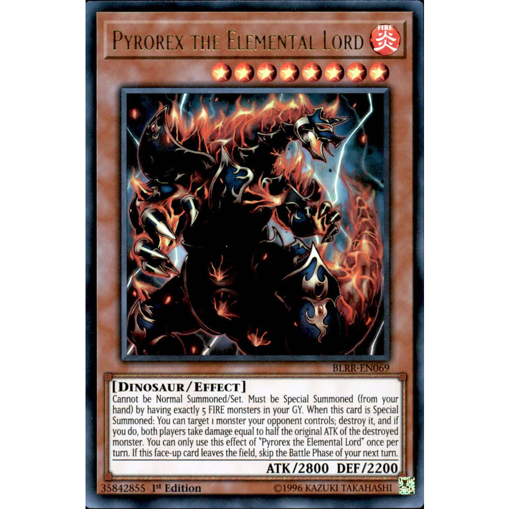 Pyrorex the Elemental Lord BLRR-EN069 Yu-Gi-Oh! Card from the Battles of Legend: Relentless Revenge Set
