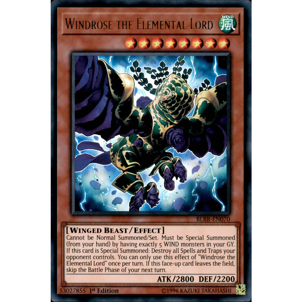 Windrose the Elemental Lord BLRR-EN070 Yu-Gi-Oh! Card from the Battles of Legend: Relentless Revenge Set