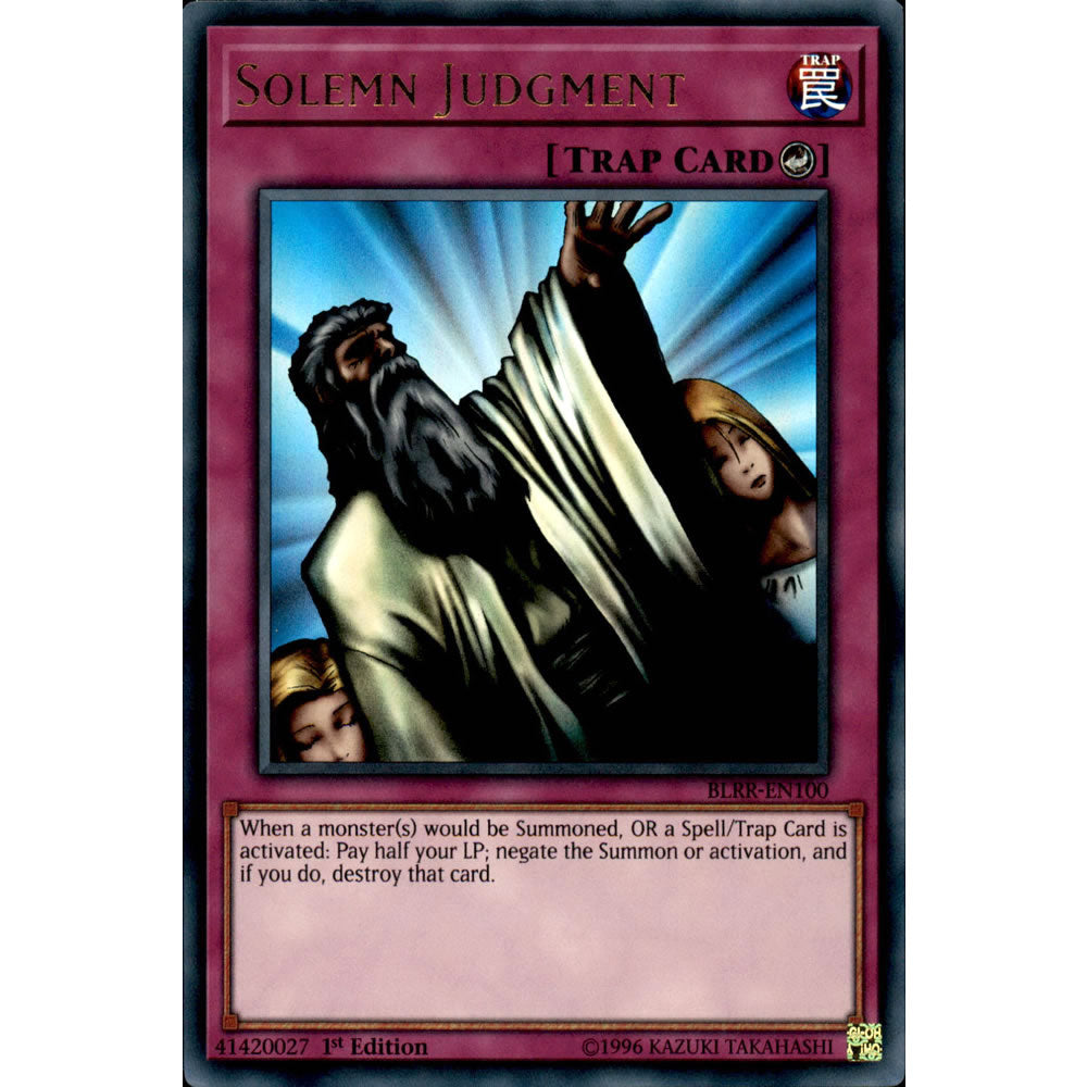 Solemn Judgment BLRR-EN100 Yu-Gi-Oh! Card from the Battles of Legend: Relentless Revenge Set