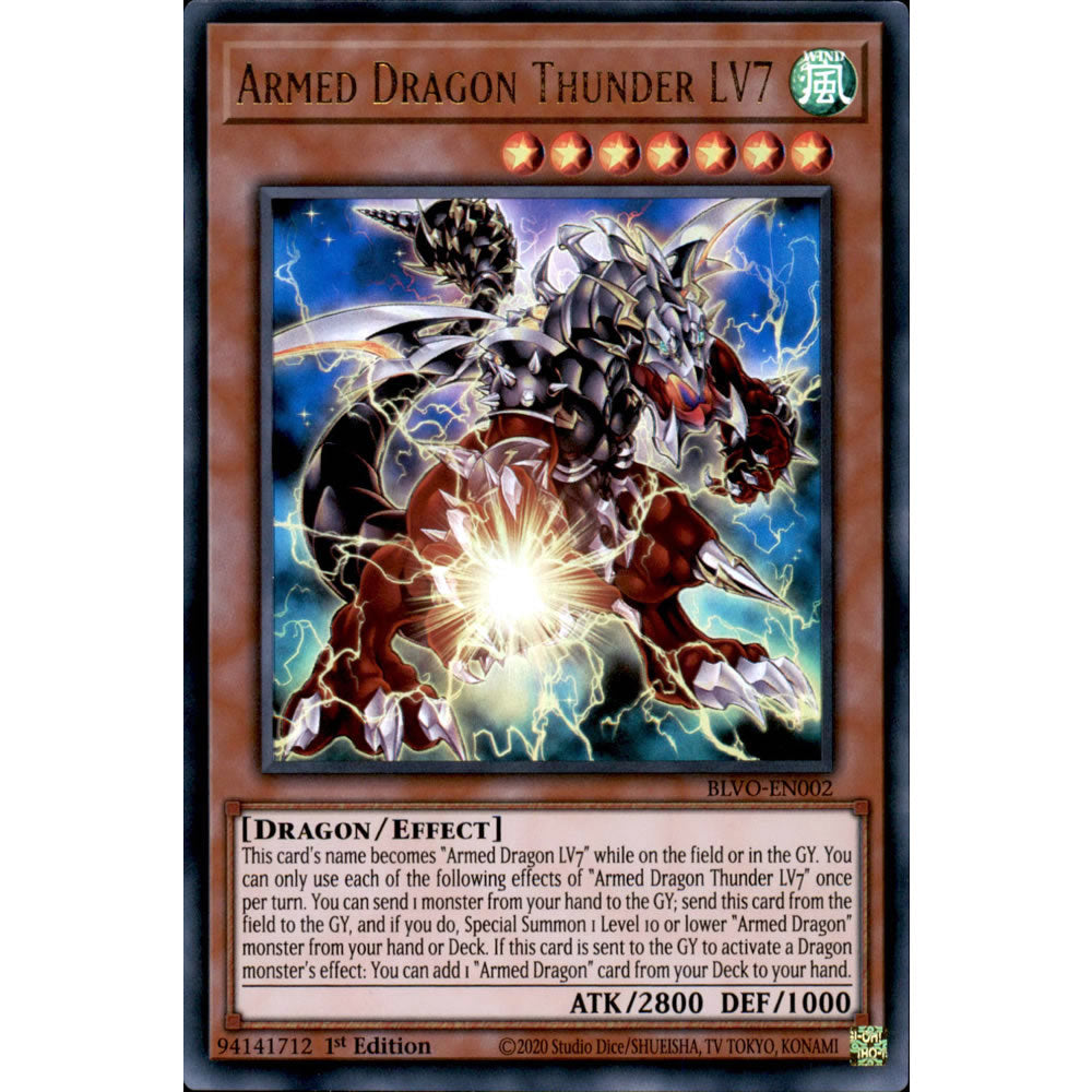 Armed Dragon Thunder LV7 BLVO-EN002 Yu-Gi-Oh! Card from the Blazing Vortex Set