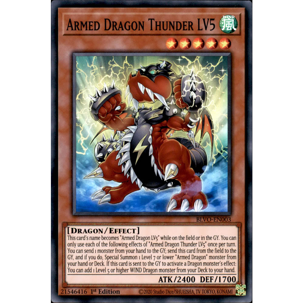 Armed Dragon Thunder LV5 BLVO-EN003 Yu-Gi-Oh! Card from the Blazing Vortex Set