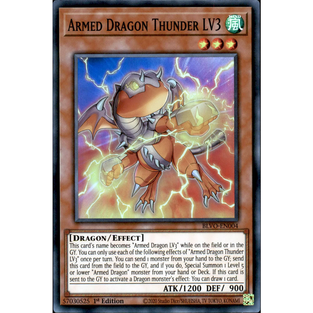 Armed Dragon Thunder LV3 BLVO-EN004 Yu-Gi-Oh! Card from the Blazing Vortex Set