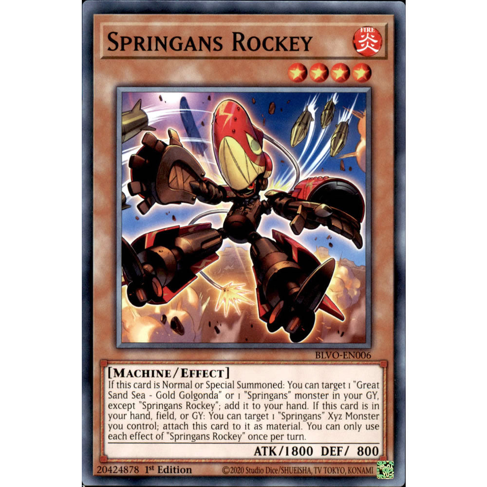 Springans Rockey BLVO-EN006 Yu-Gi-Oh! Card from the Blazing Vortex Set