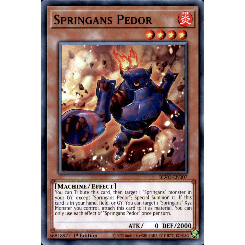 Springans Pedor BLVO-EN007 Yu-Gi-Oh! Card from the Blazing Vortex Set