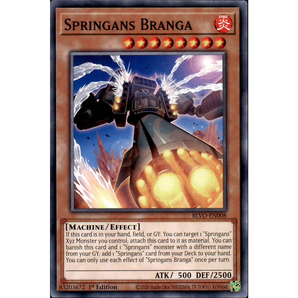 Springans Branga BLVO-EN008 Yu-Gi-Oh! Card from the Blazing Vortex Set