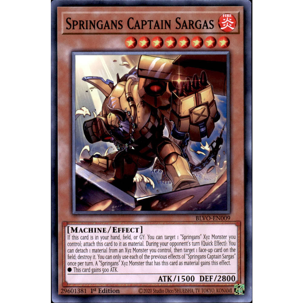 Springans Captain Sargas BLVO-EN009 Yu-Gi-Oh! Card from the Blazing Vortex Set
