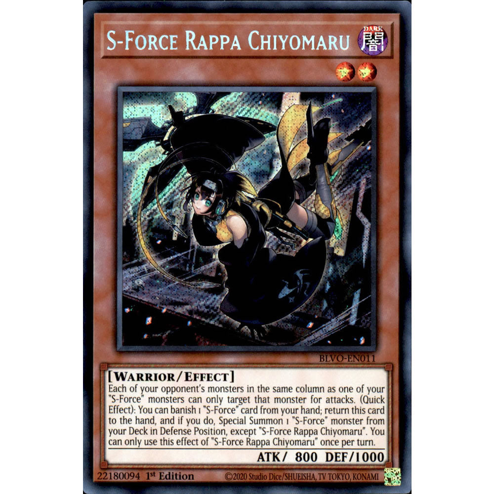 S-Force Rappa Chiyomaru BLVO-EN011 Yu-Gi-Oh! Card from the Blazing Vortex Set