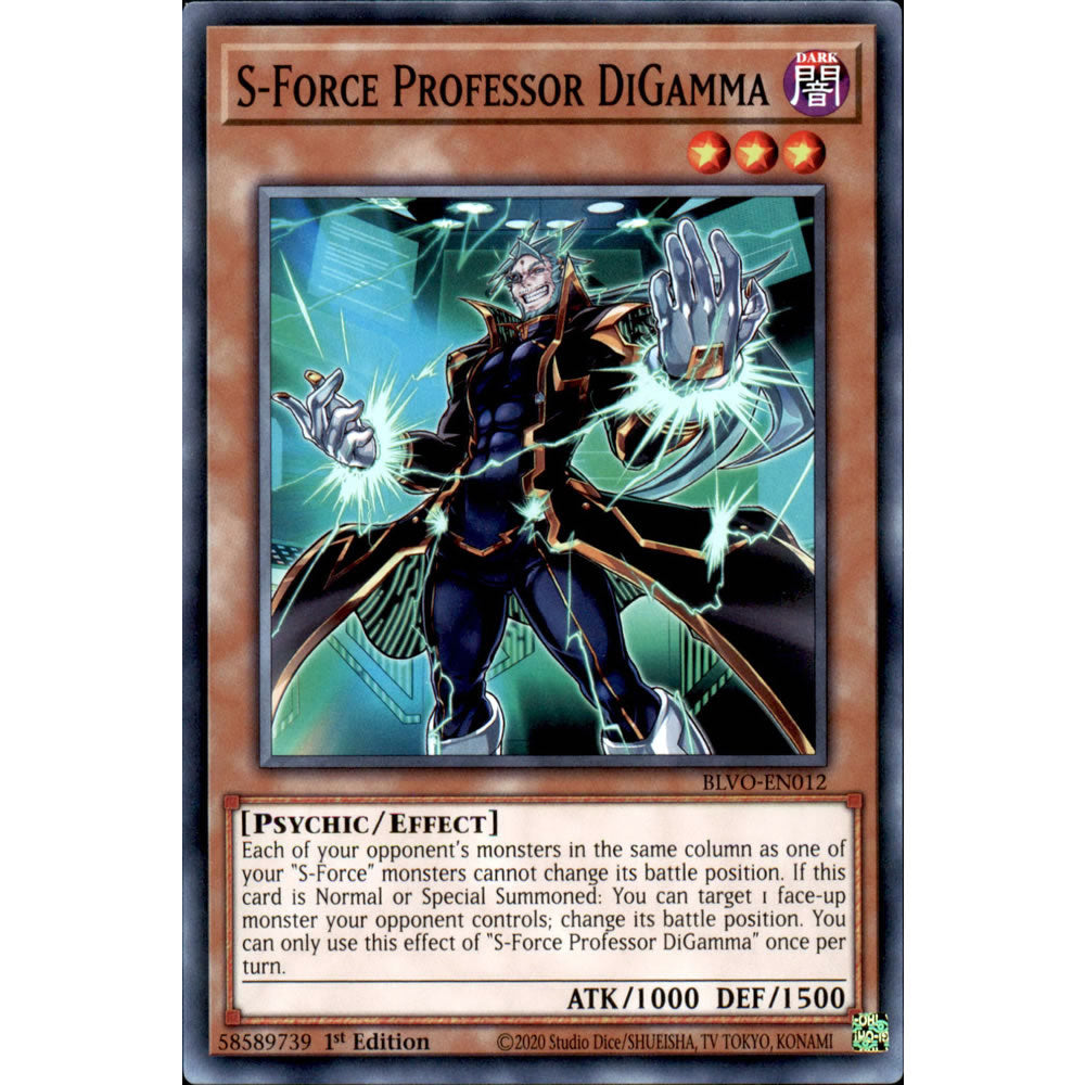 S-Force Professor DiGamma BLVO-EN012 Yu-Gi-Oh! Card from the Blazing Vortex Set