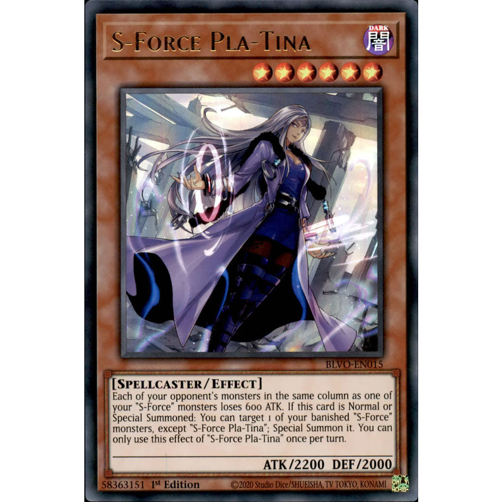 S-Force Pla-Tina BLVO-EN015 Yu-Gi-Oh! Card from the Blazing Vortex Set