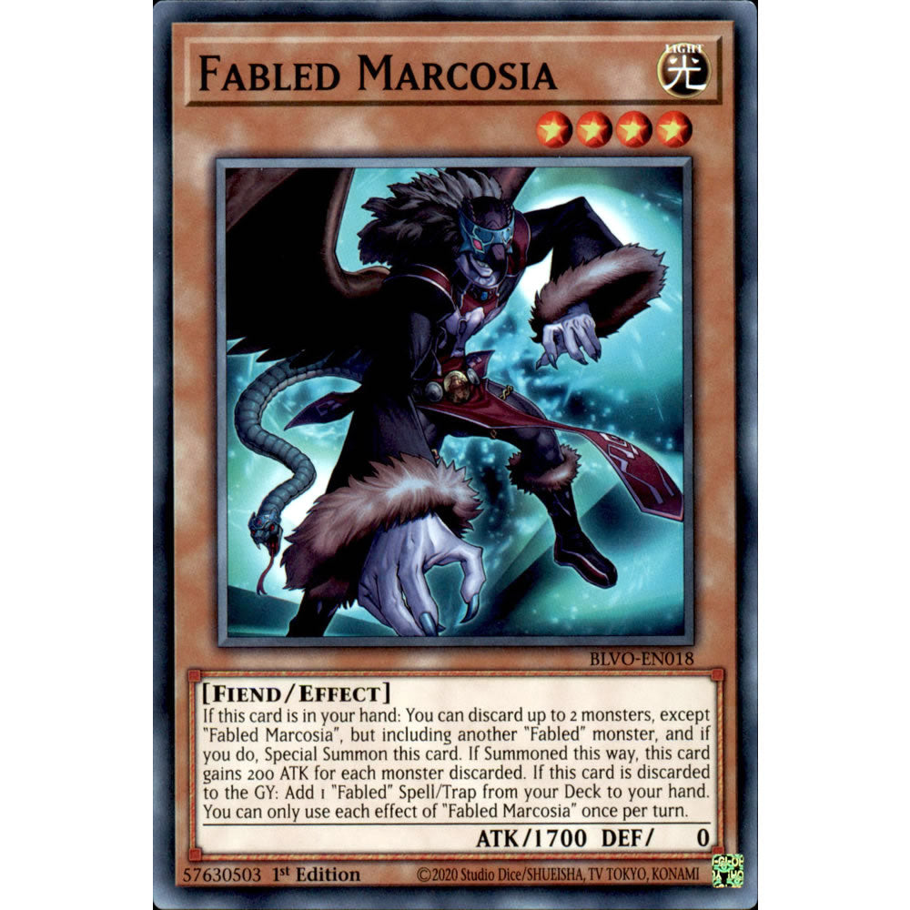 Fabled Marcosia BLVO-EN018 Yu-Gi-Oh! Card from the Blazing Vortex Set