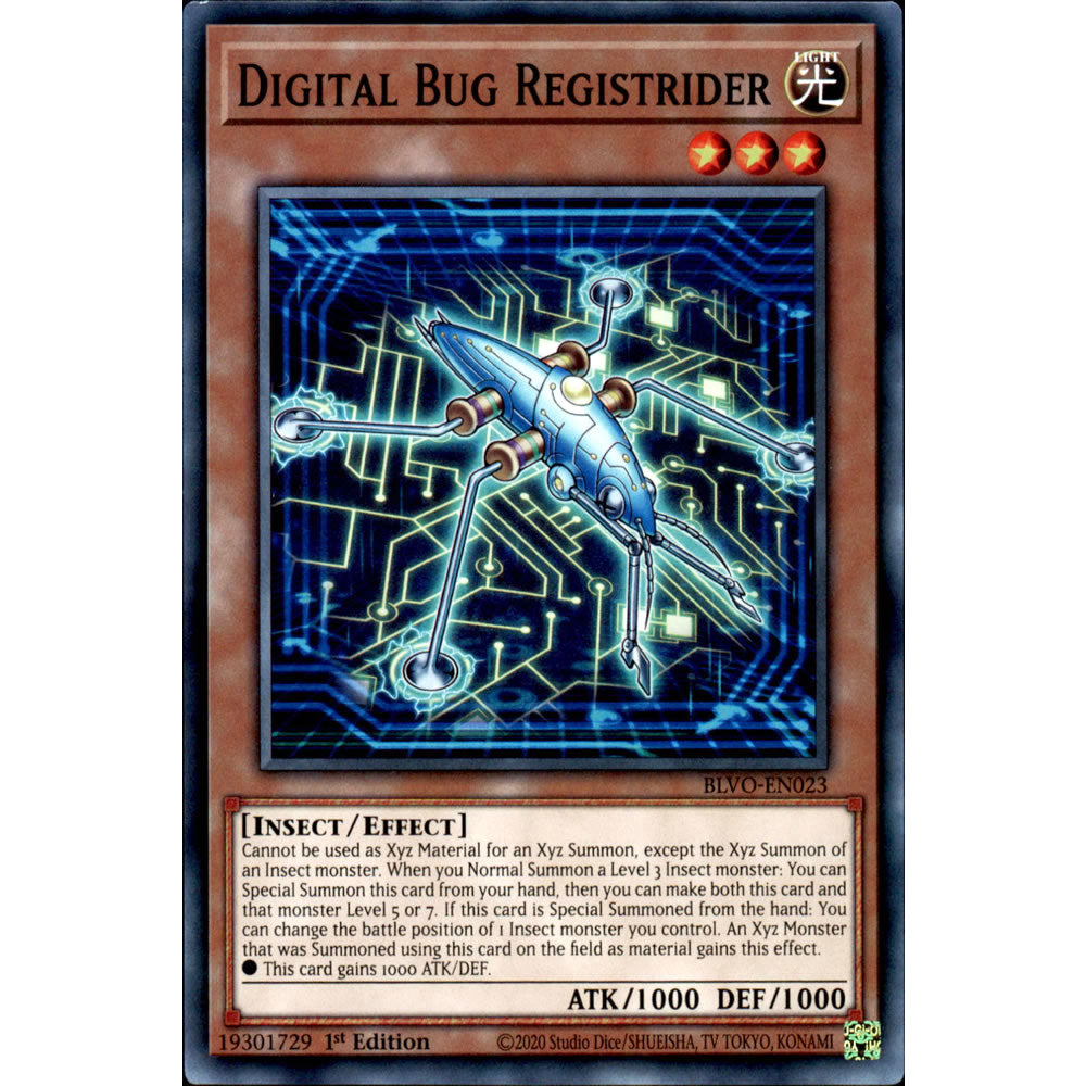 Digital Bug Registrider BLVO-EN023 Yu-Gi-Oh! Card from the Blazing Vortex Set