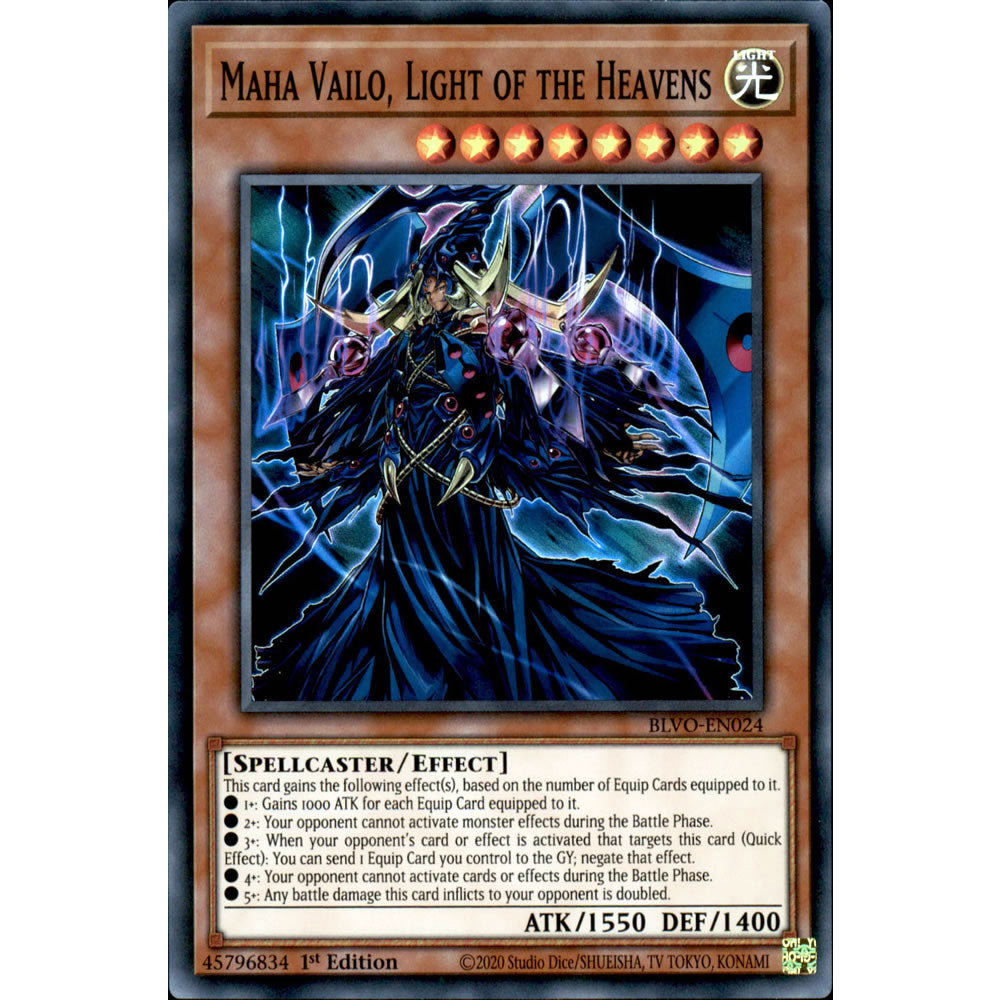 Maha Vailo, Light of the Heavens BLVO-EN024 Yu-Gi-Oh! Card from the Blazing Vortex Set