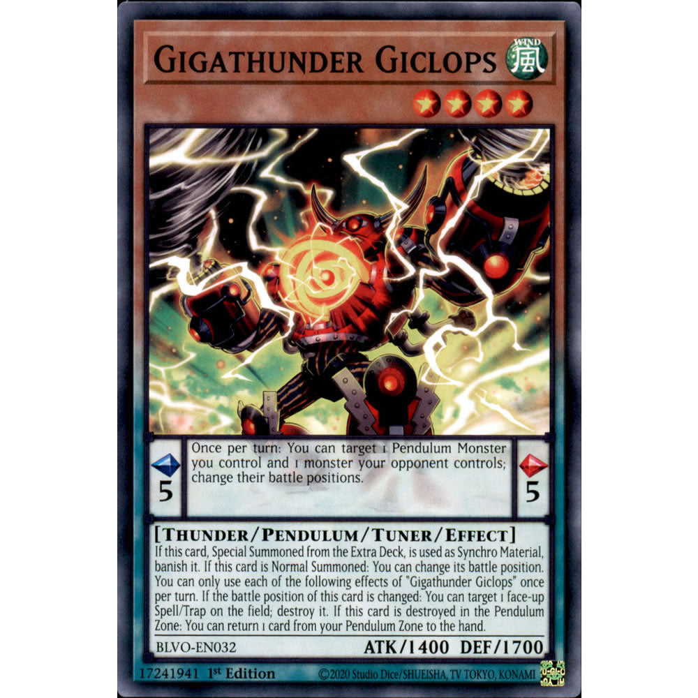 Gigathunder Giclops BLVO-EN032 Yu-Gi-Oh! Card from the Blazing Vortex Set